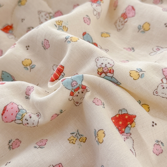 91家纺网 家纺一手货源 找家纺 HL原创 2026新款全棉双层纱小冰皮冰纱双感夏被夏凉被空调被 可爱兔