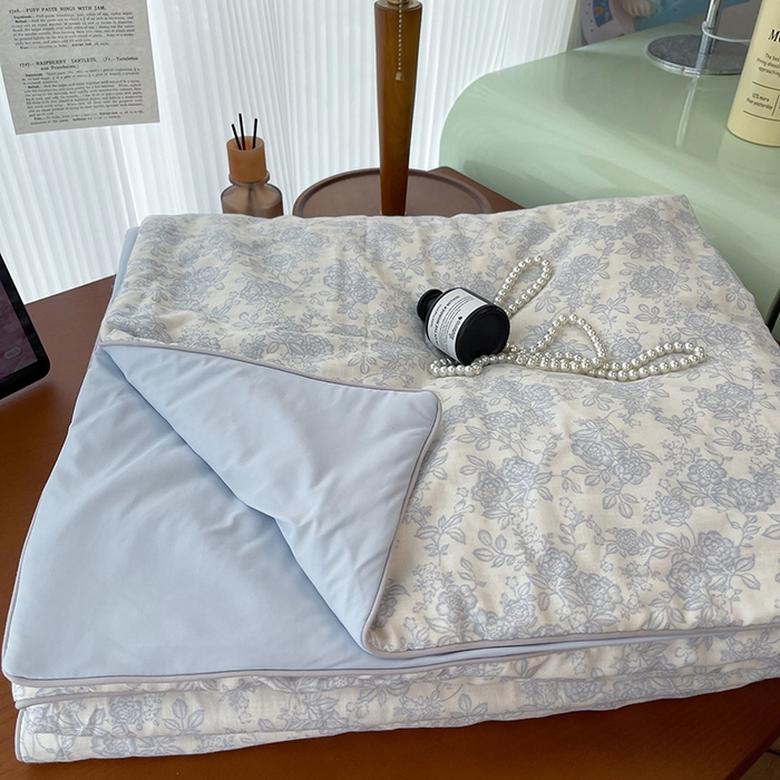 91家纺网 家纺一手货源 找家纺 HL原创 2026新款全棉双层纱小冰皮冰纱双感夏被夏凉被空调被 梨禾小姐