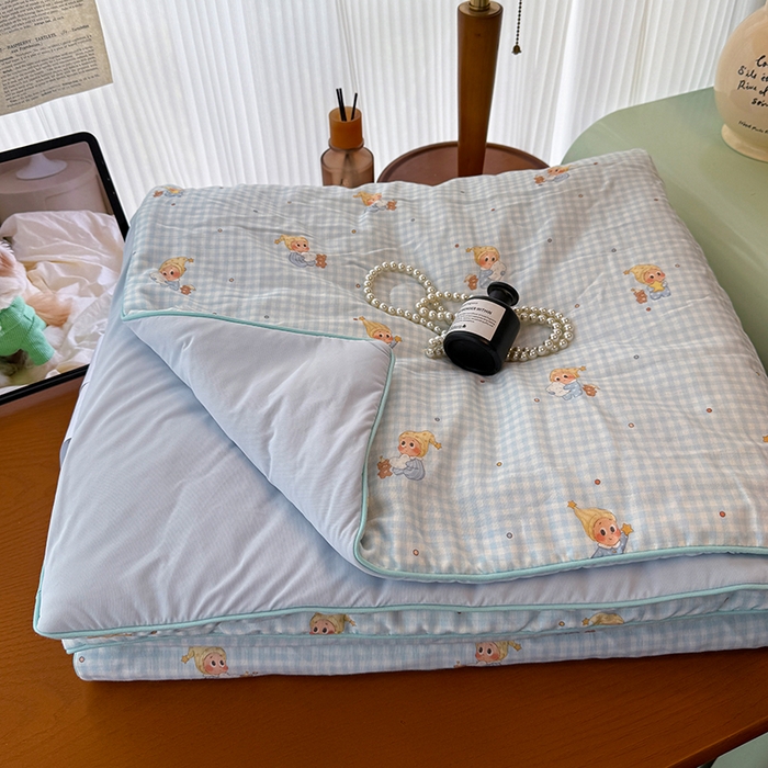 91家纺网 家纺一手货源 找家纺 HL原创 2026新款全棉双层纱小冰皮冰纱双感夏被夏凉被空调被 童话故事