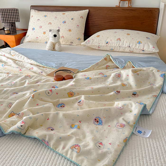 91家纺网 家纺一手货源 找家纺 HL原创 2026新款全棉双层纱小冰皮冰纱双感夏被夏凉被空调被 童话镇