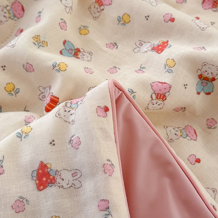 91家纺网 家纺一手货源 找家纺 HL原创 2026新款全棉双层纱小冰皮冰纱双感夏被夏凉被空调被 可爱兔