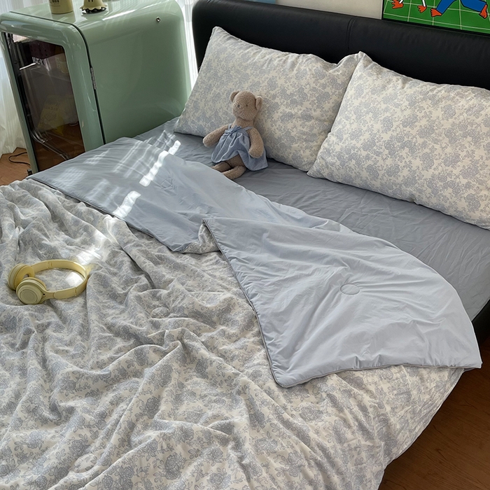 91家纺网 家纺一手货源 找家纺 HL原创 2026新款全棉双层纱小冰皮冰纱双感夏被夏凉被空调被 梨禾小姐