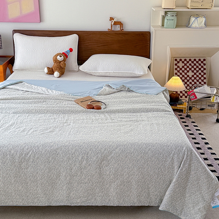 91家纺网 家纺一手货源 找家纺 HL原创 2026新款全棉双层纱小冰皮冰纱双感夏被夏凉被空调被 枝蔓