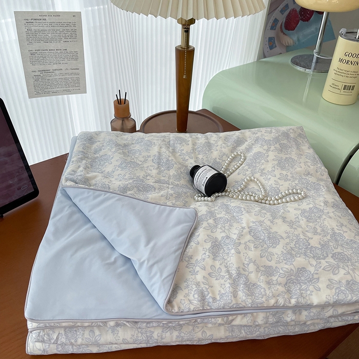 91家纺网 家纺一手货源 找家纺 HL原创 2026新款全棉双层纱小冰皮冰纱双感夏被夏凉被空调被 梨禾小姐