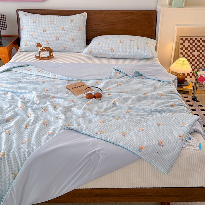 91家纺网 家纺一手货源 找家纺 HL原创 2026新款全棉双层纱小冰皮冰纱双感夏被夏凉被空调被 童话故事