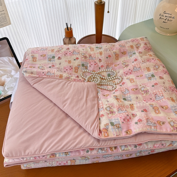 91家纺网 家纺一手货源 找家纺 HL原创 2026新款全棉双层纱小冰皮冰纱双感夏被夏凉被空调被 萌宠王国