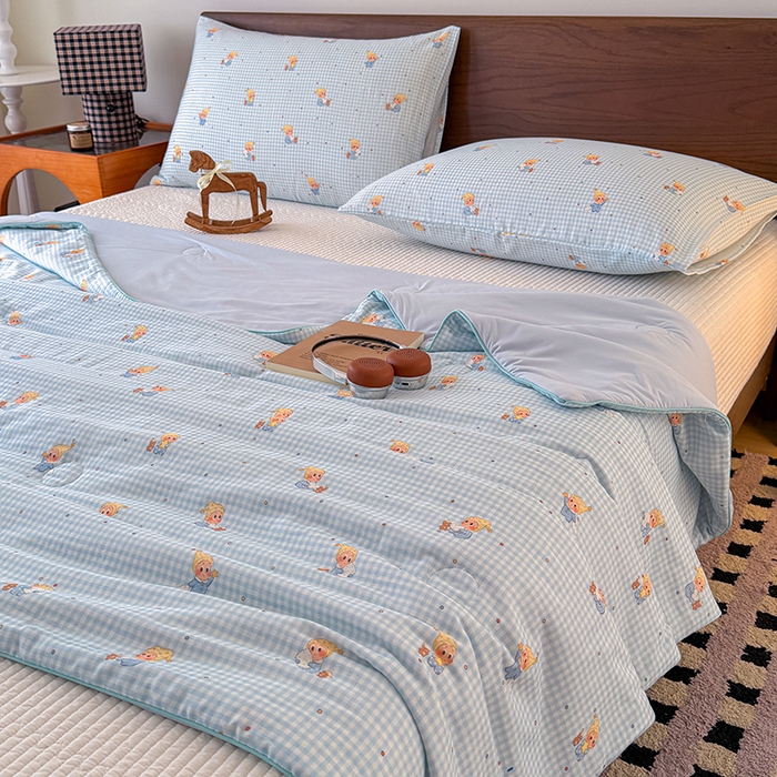 91家纺网 家纺一手货源 找家纺 HL原创 2026新款全棉双层纱小冰皮冰纱双感夏被夏凉被空调被 童话故事