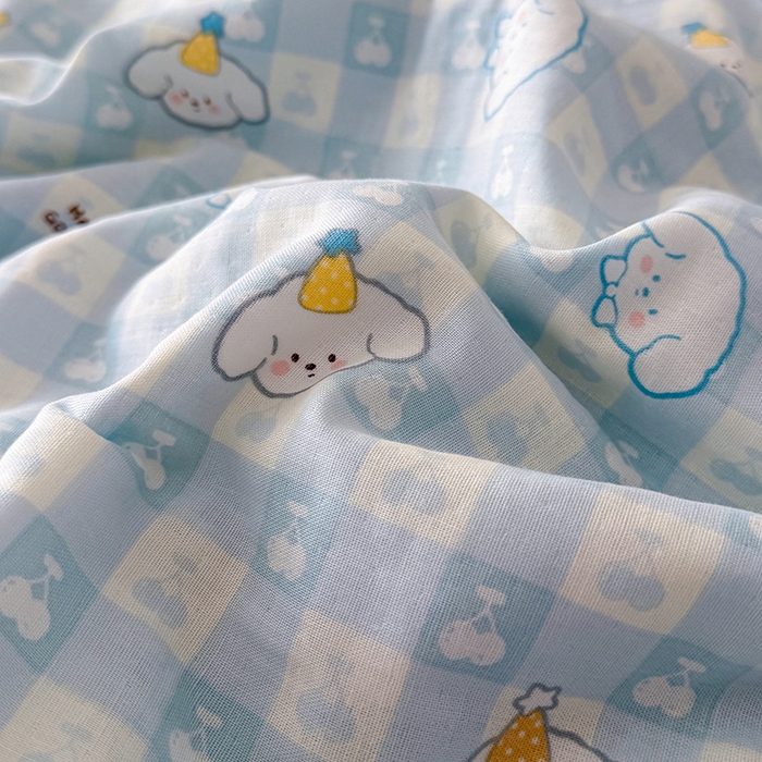 91家纺网 家纺一手货源 找家纺 HL原创 2026新款全棉双层纱小冰皮冰纱双感夏被夏凉被空调被 清爽夏日