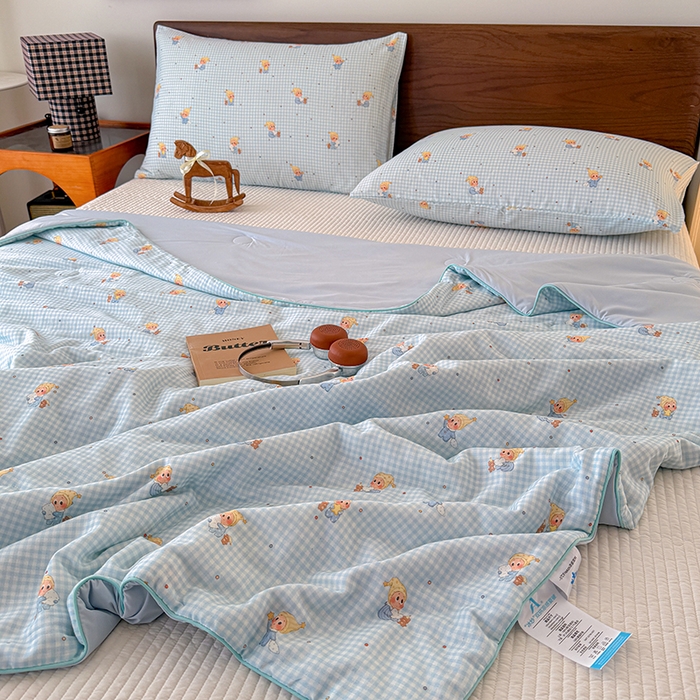 91家纺网 家纺一手货源 找家纺 HL原创 2026新款全棉双层纱小冰皮冰纱双感夏被夏凉被空调被 童话故事