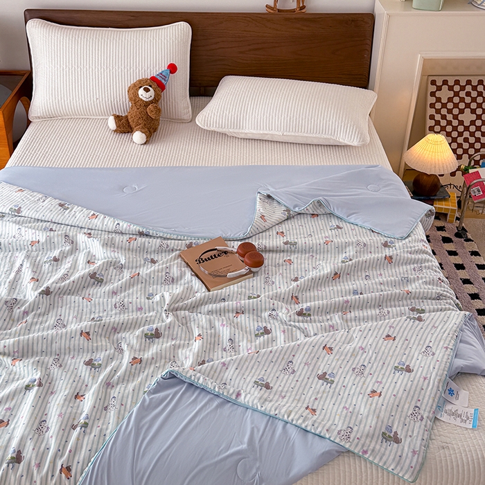 91家纺网 家纺一手货源 找家纺 HL原创 2026新款全棉双层纱小冰皮冰纱双感夏被夏凉被空调被 星芒小狗