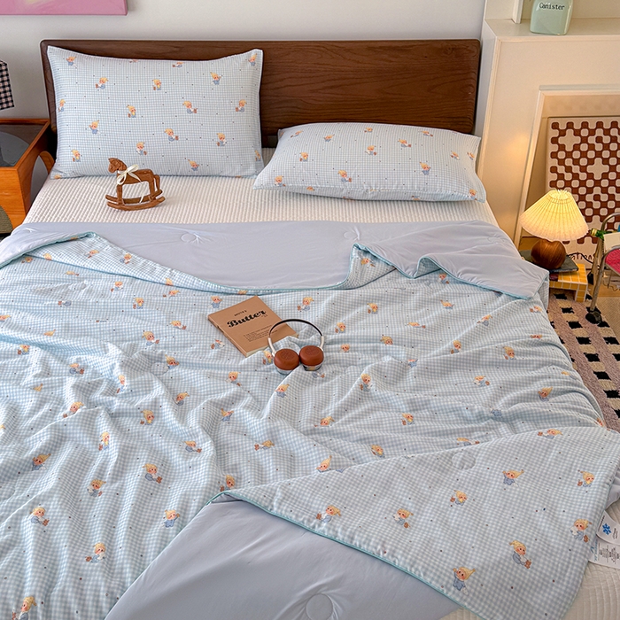 91家纺网 家纺一手货源 找家纺 HL原创 2026新款全棉双层纱小冰皮冰纱双感夏被夏凉被空调被 童话故事