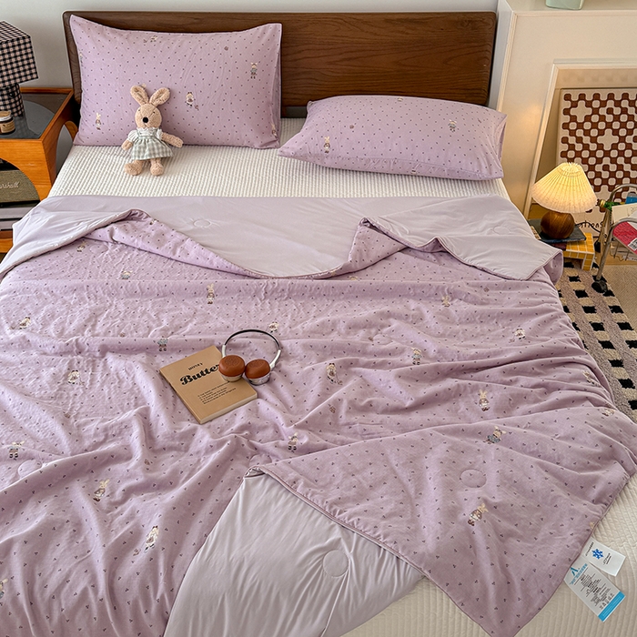 91家纺网 家纺一手货源 找家纺 HL原创 2026新款全棉双层纱小冰皮冰纱双感夏被夏凉被空调被 艾莎