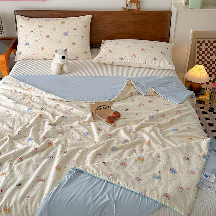 91家纺网 家纺一手货源 找家纺 HL原创 2026新款全棉双层纱小冰皮冰纱双感夏被夏凉被空调被 童话镇