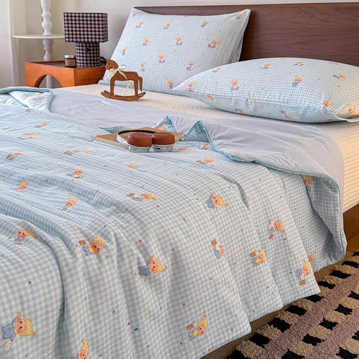 91家纺网 家纺一手货源 找家纺 HL原创 2026新款全棉双层纱小冰皮冰纱双感夏被夏凉被空调被 童话故事