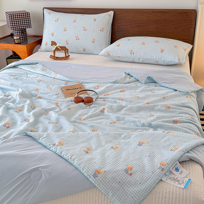 91家纺网 家纺一手货源 找家纺 HL原创 2026新款全棉双层纱小冰皮冰纱双感夏被夏凉被空调被 童话故事