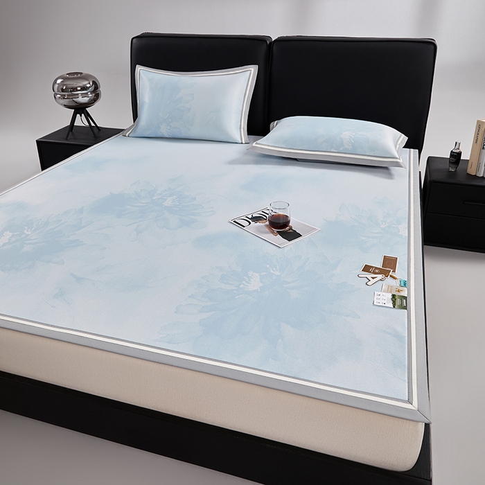 91家纺网 家纺一手货源 找家纺 （总）小牛席业 2026新款牡丹琉璃冷感冰丝席凉席藤席冰藤席冰丝席竹席乳胶席凉豆豆席