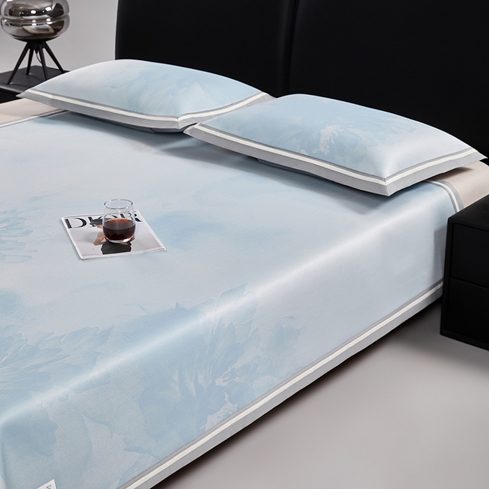 91家纺网 家纺一手货源 找家纺 （总）小牛席业 2026新款牡丹琉璃冷感冰丝席凉席藤席冰藤席冰丝席竹席乳胶席凉豆豆席