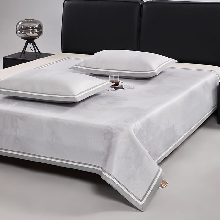 91家纺网 家纺一手货源 找家纺 小牛席业 2026新款牡丹琉璃冷感冰丝席凉席藤席冰藤席冰丝席竹席乳胶席凉豆豆席 浅紫