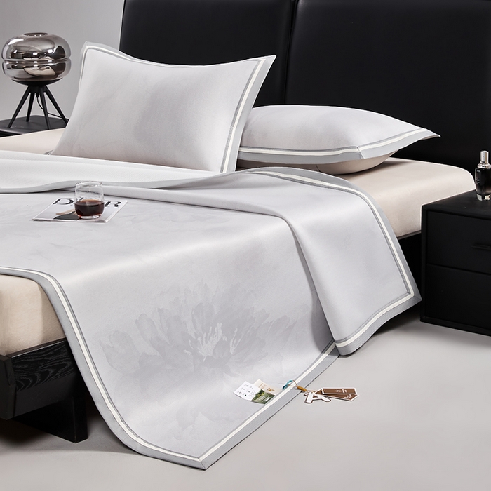 91家纺网 家纺一手货源 找家纺 小牛席业 2026新款牡丹琉璃冷感冰丝席凉席藤席冰藤席冰丝席竹席乳胶席凉豆豆席 浅紫