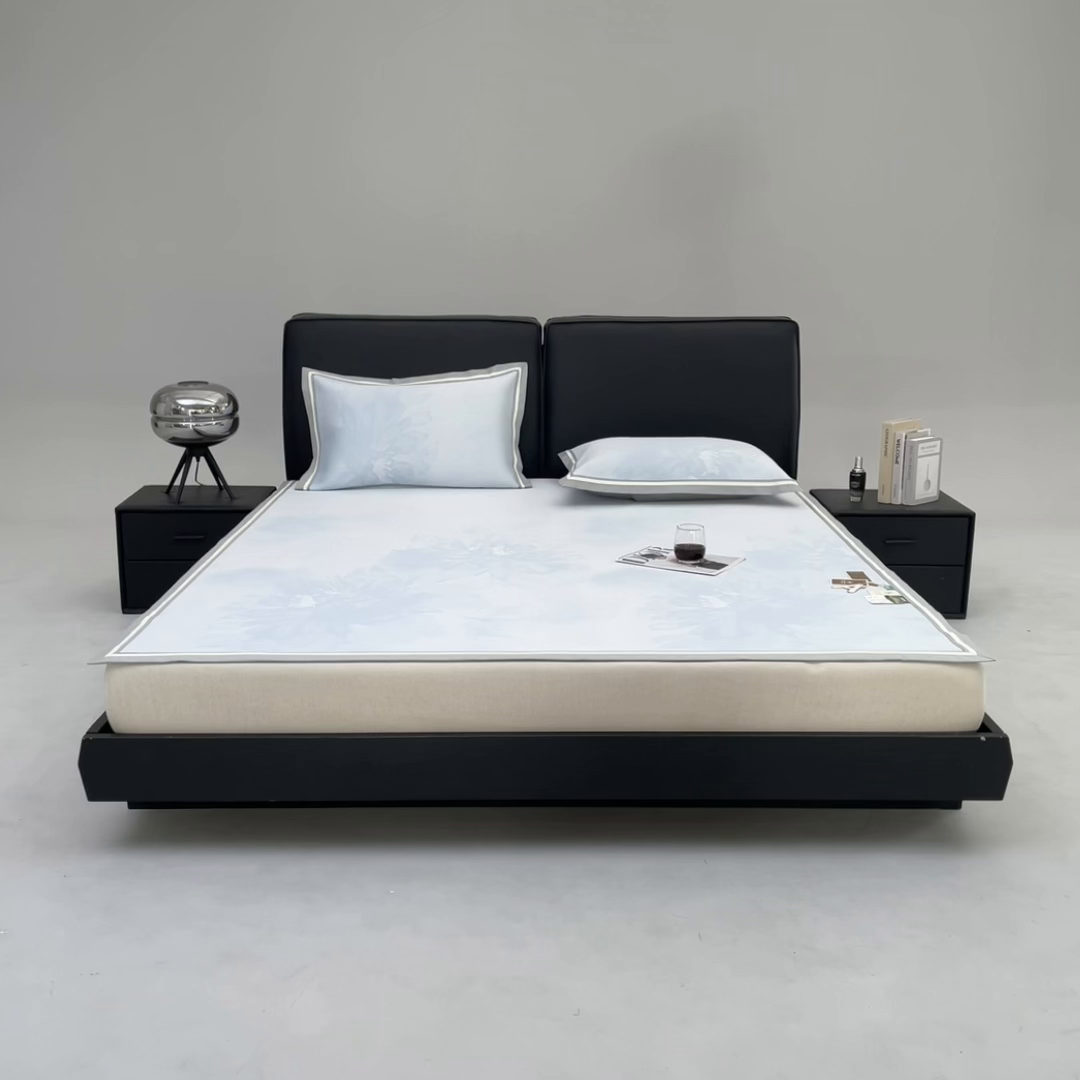 91家纺网 家纺一手货源 找家纺 小牛席业 2026新款牡丹琉璃冷感冰丝席凉席藤席冰藤席冰丝席竹席乳胶席凉豆豆席 浅蓝