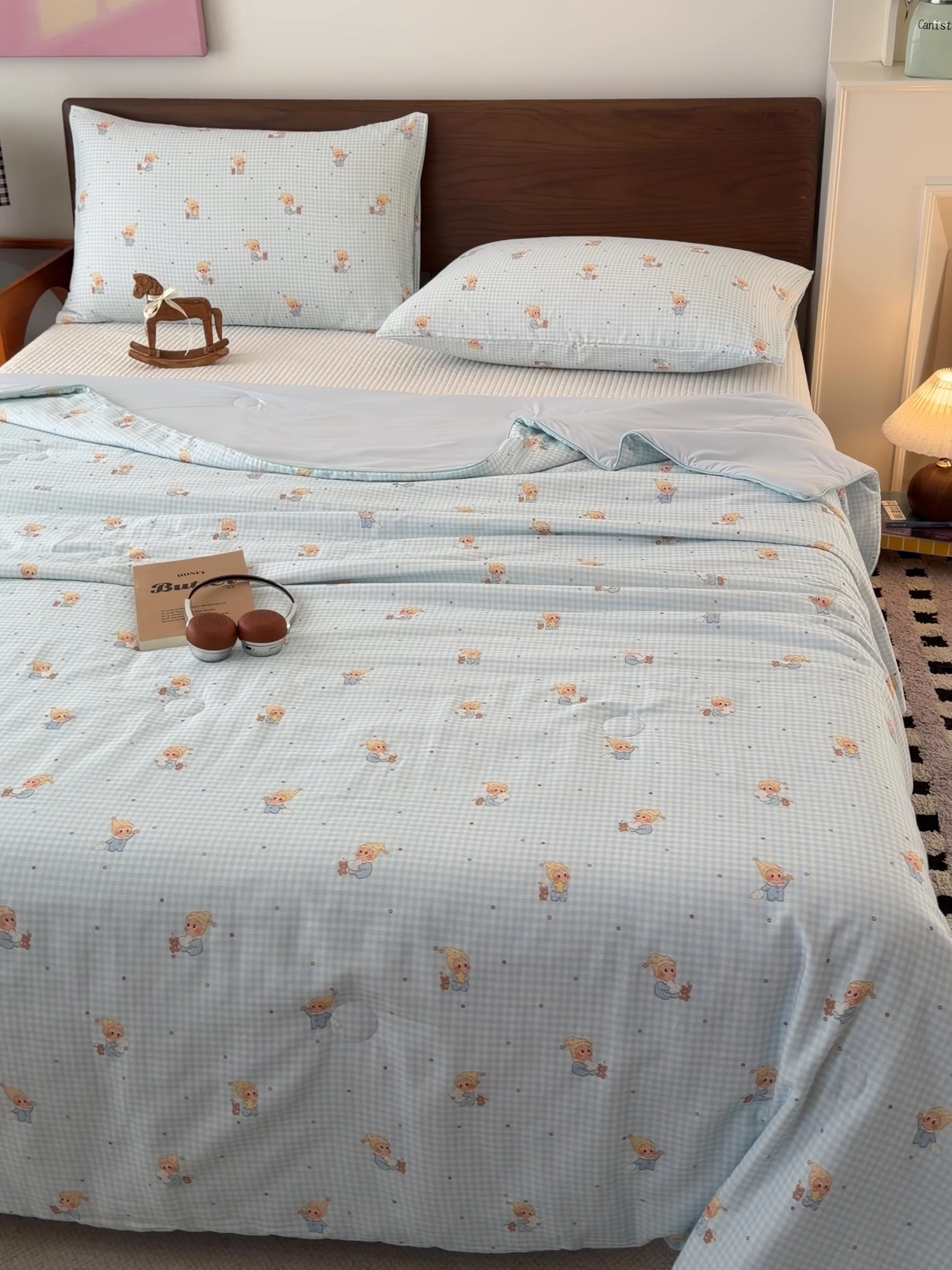 91家纺网 家纺一手货源 找家纺 HL原创 2026新款全棉双层纱小冰皮冰纱双感夏被夏凉被空调被 童话故事