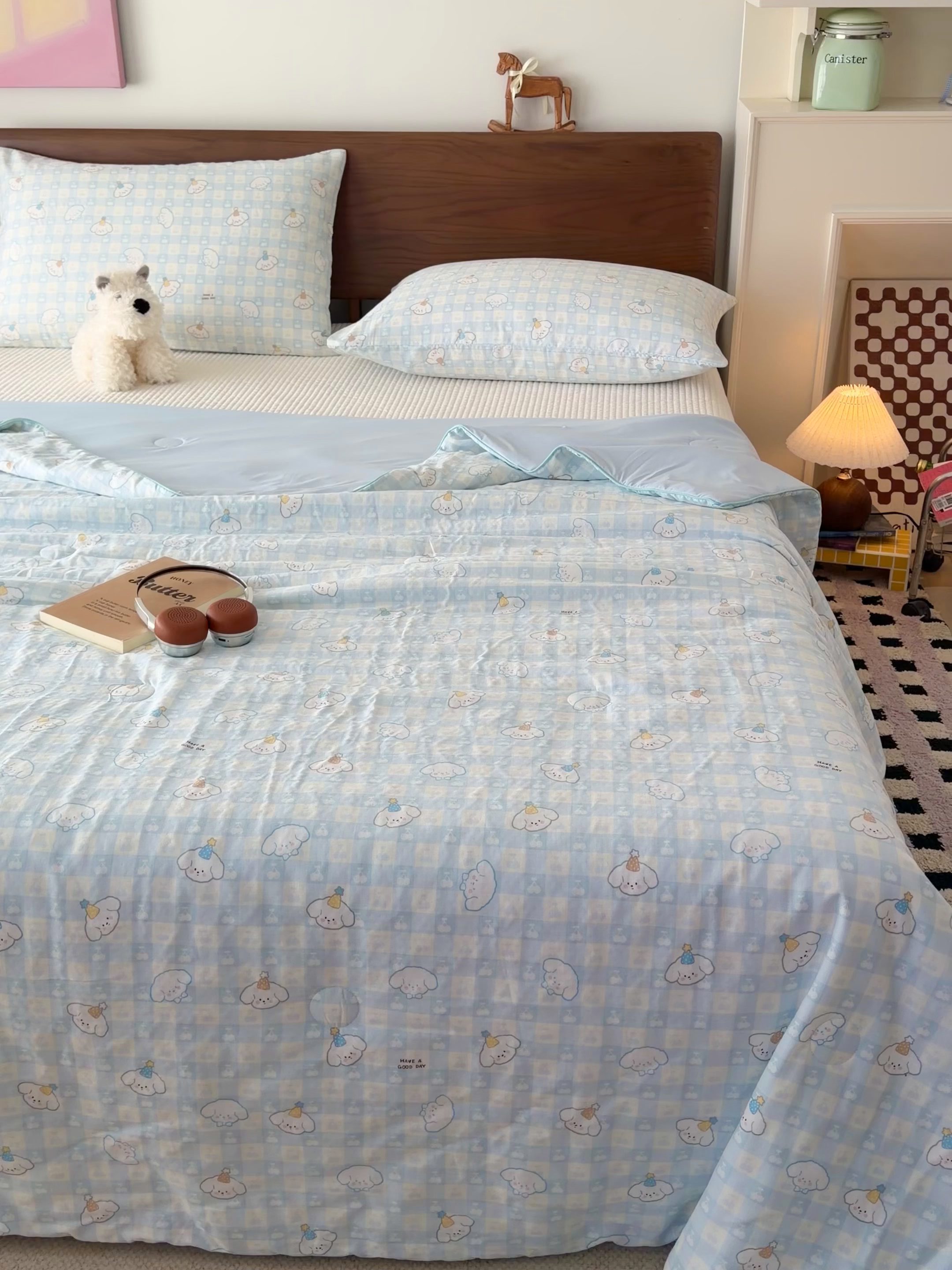 91家纺网 家纺一手货源 找家纺 HL原创 2026新款全棉双层纱小冰皮冰纱双感夏被夏凉被空调被 清爽夏日