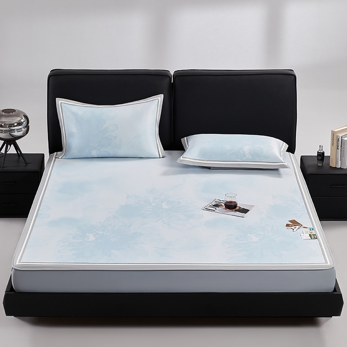 （总）小牛席业 2026新款牡丹琉璃冷感冰丝席（床笠款）凉席藤席冰藤席冰丝席竹席乳胶席凉豆豆席