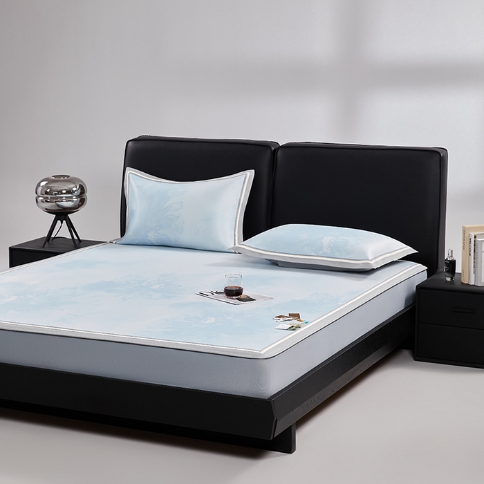 91家纺网 家纺一手货源 找家纺 （总）小牛席业 2026新款牡丹琉璃冷感冰丝席（床笠款）凉席藤席冰藤席冰丝席竹席乳胶席凉豆豆席