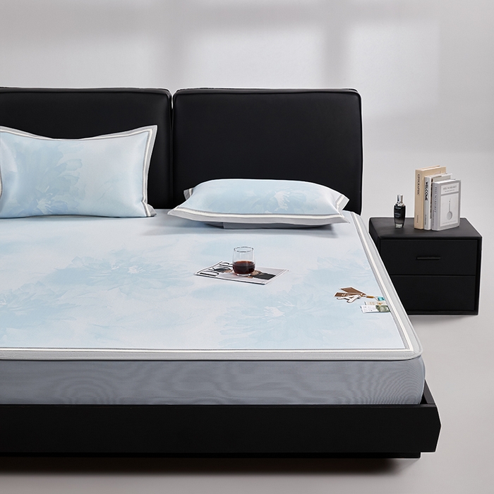 91家纺网 家纺一手货源 找家纺 （总）小牛席业 2026新款牡丹琉璃冷感冰丝席（床笠款）凉席藤席冰藤席冰丝席竹席乳胶席凉豆豆席