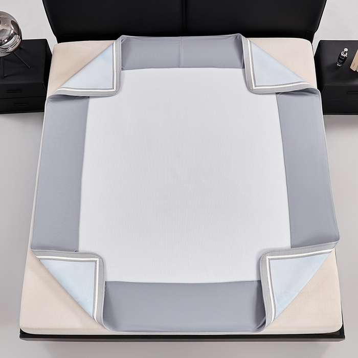 91家纺网 家纺一手货源 找家纺 小牛席业 2026新款牡丹琉璃冷感冰丝席（床笠款）凉席藤席冰藤席冰丝席竹席乳胶席凉豆豆席 浅蓝