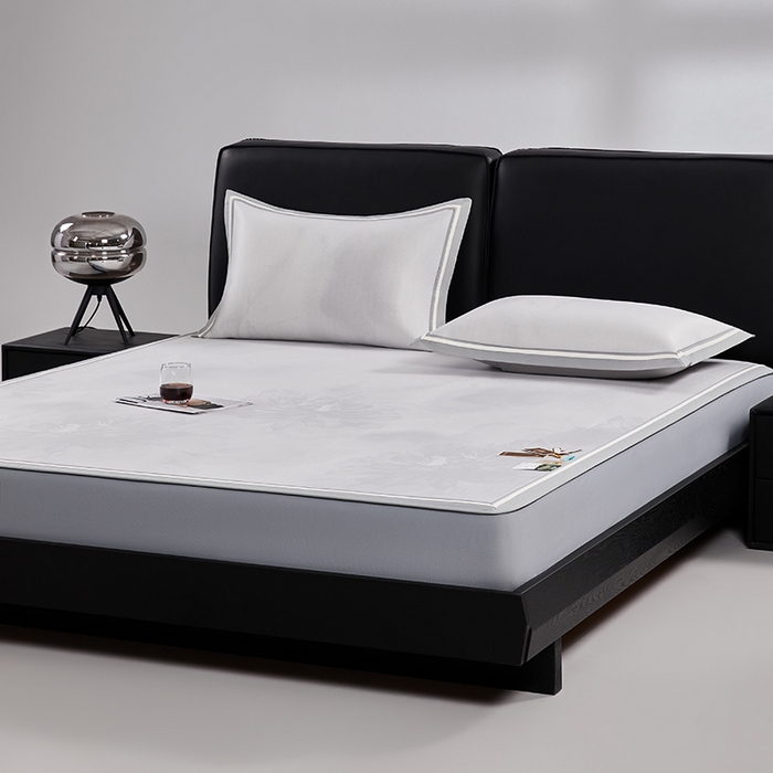 91家纺网 家纺一手货源 找家纺 小牛席业 2026新款牡丹琉璃冷感冰丝席（床笠款）凉席藤席冰藤席冰丝席竹席乳胶席凉豆豆席 浅紫