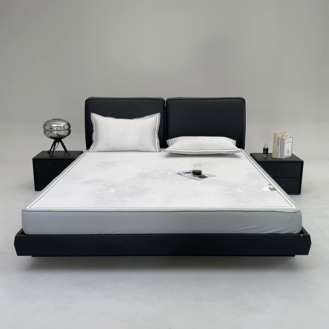 91家纺网 家纺一手货源 找家纺 小牛席业 2026新款牡丹琉璃冷感冰丝席（床笠款）凉席藤席冰藤席冰丝席竹席乳胶席凉豆豆席 浅紫