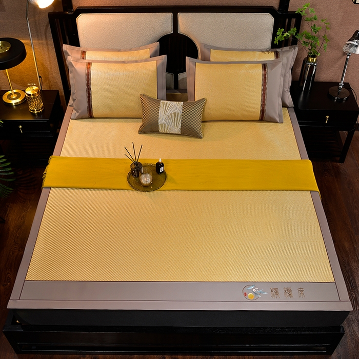 91家纺网 家纺一手货源 找家纺 小牛席业 2026新款柠檬清香冰藤席 柠檬清香席-冰藤浅咖