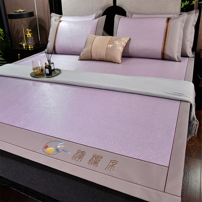 91家纺网 家纺一手货源 找家纺 小牛席业 2026新款柠檬清香冰藤席 柠檬清香席-冰藤浅紫