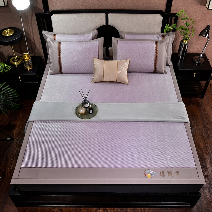 91家纺网 家纺一手货源 找家纺 小牛席业 2026新款柠檬清香冰藤席 柠檬清香席-冰藤浅紫