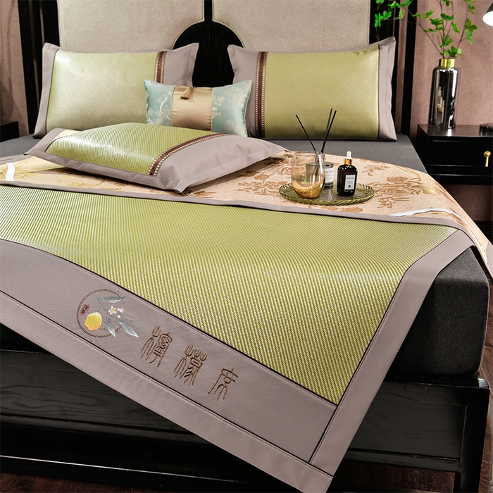 91家纺网 家纺一手货源 找家纺 小牛席业 2026新款柠檬清香冰藤席 柠檬清香席-冰藤青柠