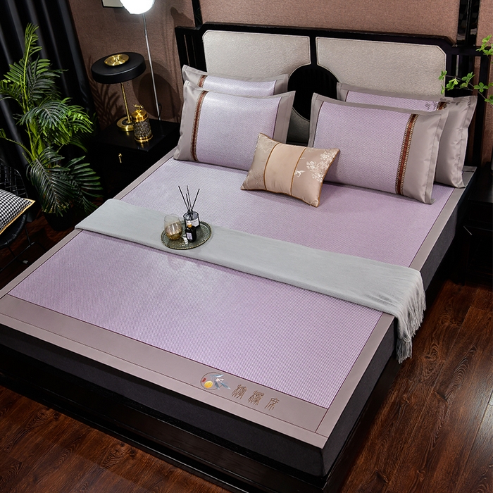 91家纺网 家纺一手货源 找家纺 小牛席业 2026新款柠檬清香冰藤席 柠檬清香席-冰藤浅紫