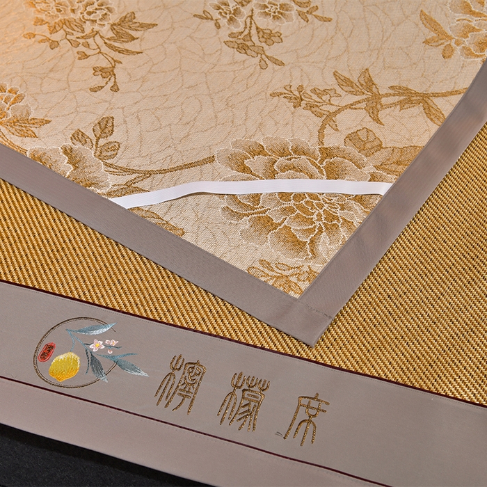 91家纺网 家纺一手货源 找家纺 小牛席业 2026新款柠檬清香冰藤席 柠檬清香席-冰藤深咖