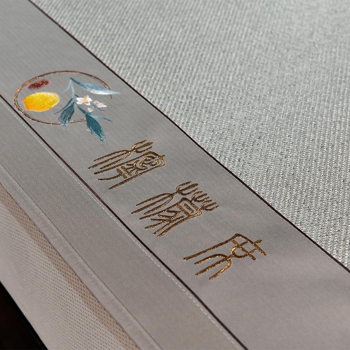 91家纺网 家纺一手货源 找家纺 小牛席业 2026新款柠檬清香冰藤席（床笠款）凉席藤席冰藤席冰丝席竹席乳胶席豆豆席 柠檬清香席-床笠款-银灰