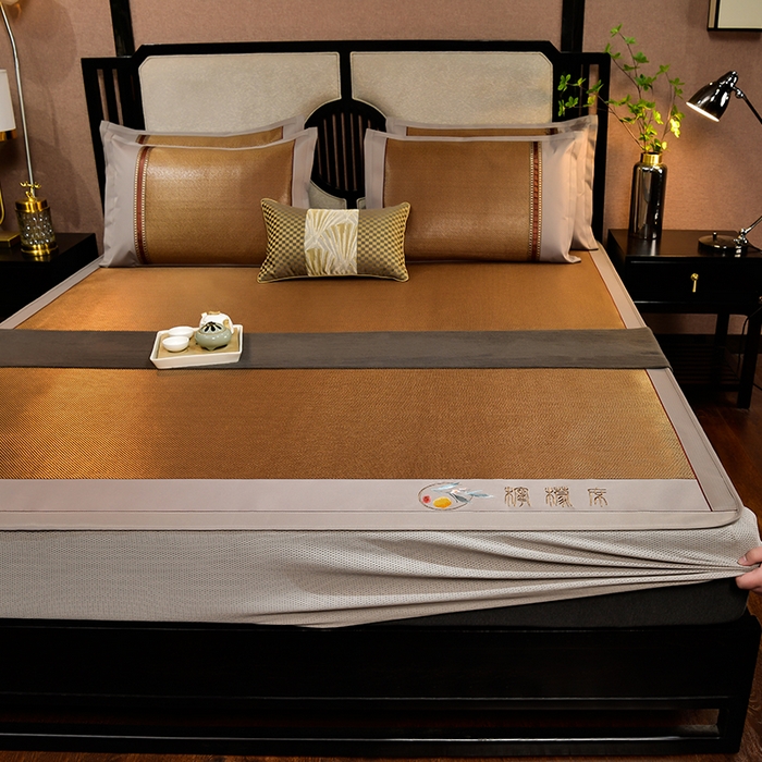 小牛席业 2026新款柠檬清香冰藤席（床笠款）凉席藤席冰藤席冰丝席竹席乳胶席豆豆席 柠檬清香席-床笠款-黑咖