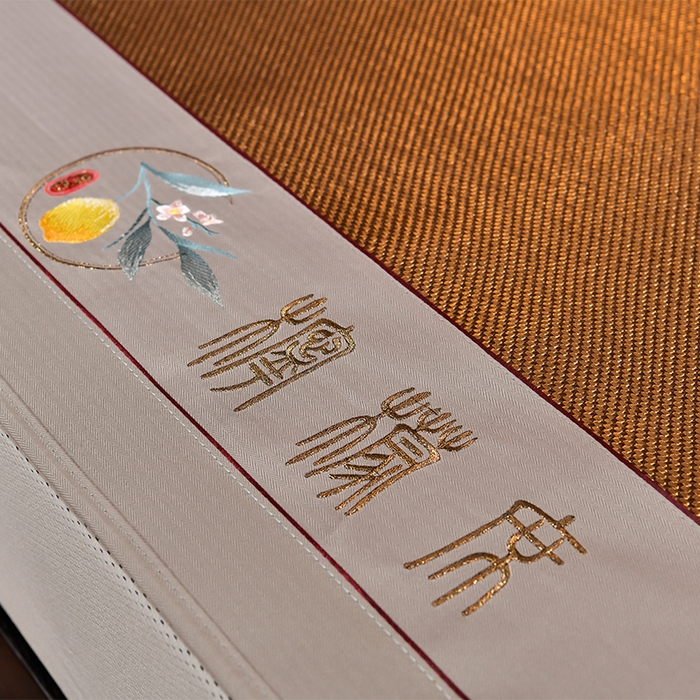 91家纺网 家纺一手货源 找家纺 小牛席业 2026新款柠檬清香冰藤席（床笠款）凉席藤席冰藤席冰丝席竹席乳胶席豆豆席 柠檬清香席-床笠款-黑咖