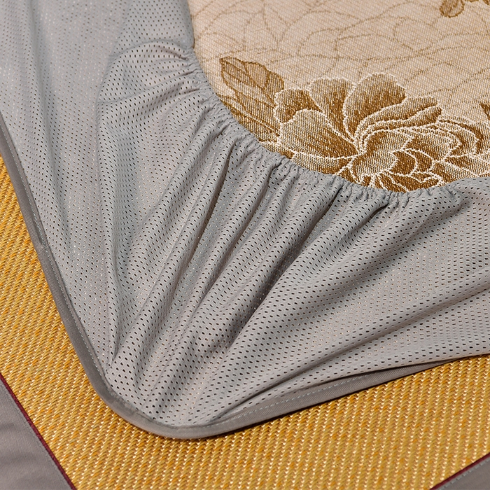 91家纺网 家纺一手货源 找家纺 小牛席业 2026新款柠檬清香冰藤席（床笠款）凉席藤席冰藤席冰丝席竹席乳胶席豆豆席 柠檬清香席-床笠款-浅咖