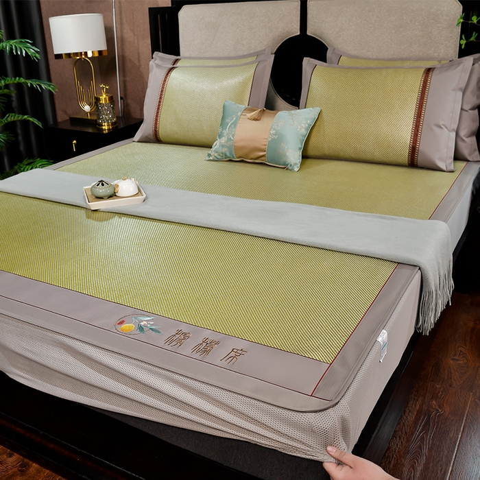 91家纺网 家纺一手货源 找家纺 小牛席业 2026新款柠檬清香冰藤席（床笠款）凉席藤席冰藤席冰丝席竹席乳胶席豆豆席 柠檬清香席-床笠款-青柠