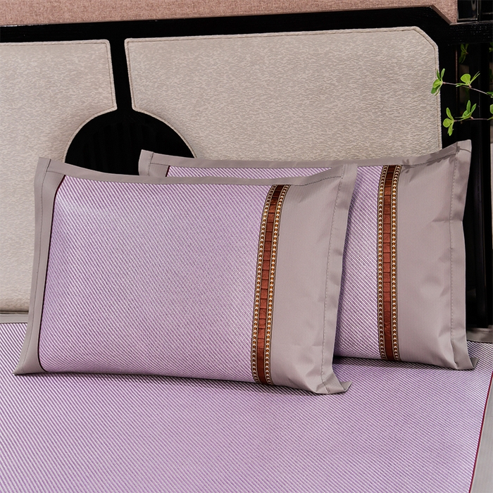 91家纺网 家纺一手货源 找家纺 小牛席业 2026新款柠檬清香冰藤席（床笠款）凉席藤席冰藤席冰丝席竹席乳胶席豆豆席 柠檬清香席-床笠款-浅紫