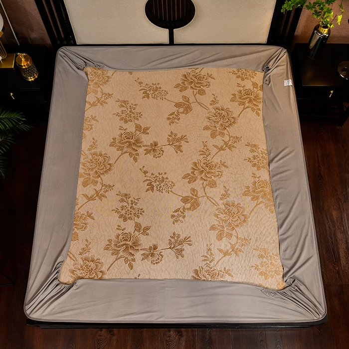 91家纺网 家纺一手货源 找家纺 小牛席业 2026新款柠檬清香冰藤席（床笠款）凉席藤席冰藤席冰丝席竹席乳胶席豆豆席 柠檬清香席-床笠款-黑咖