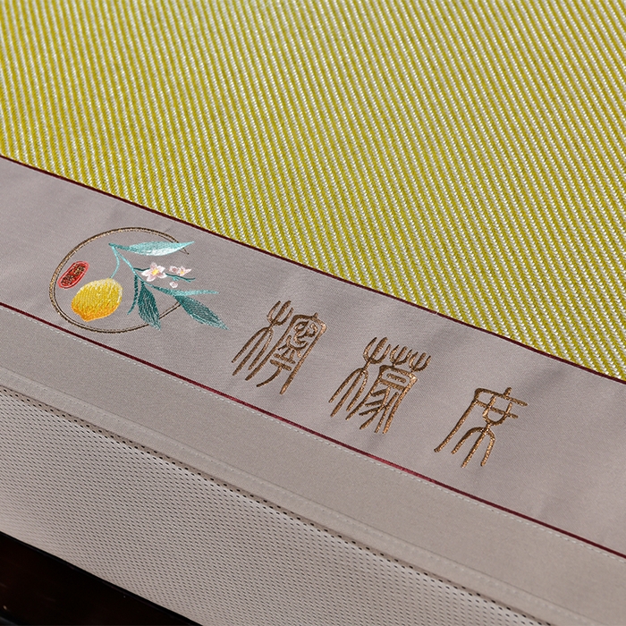 91家纺网 家纺一手货源 找家纺 小牛席业 2026新款柠檬清香冰藤席（床笠款）凉席藤席冰藤席冰丝席竹席乳胶席豆豆席 柠檬清香席-床笠款-青柠