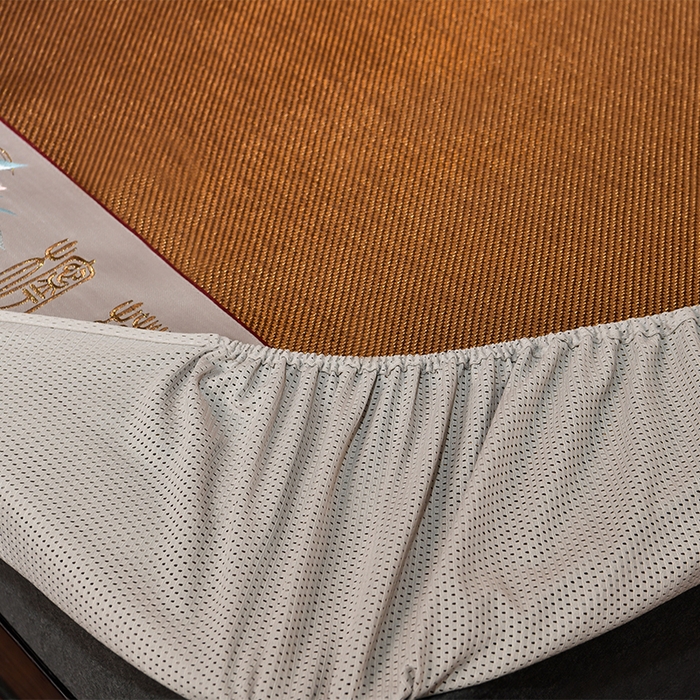 91家纺网 家纺一手货源 找家纺 小牛席业 2026新款柠檬清香冰藤席（床笠款）凉席藤席冰藤席冰丝席竹席乳胶席豆豆席 柠檬清香席-床笠款-黑咖