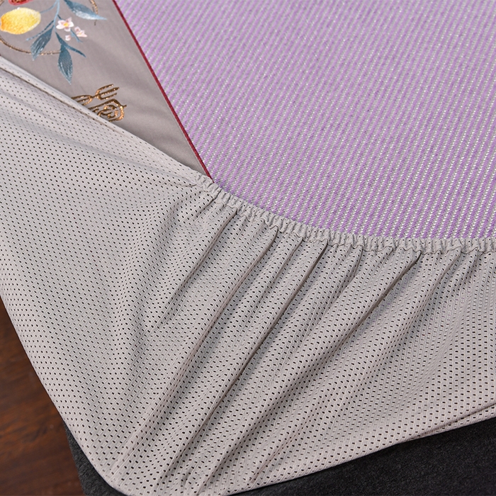 91家纺网 家纺一手货源 找家纺 小牛席业 2026新款柠檬清香冰藤席（床笠款）凉席藤席冰藤席冰丝席竹席乳胶席豆豆席 柠檬清香席-床笠款-浅紫