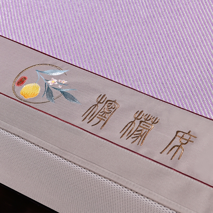 91家纺网 家纺一手货源 找家纺 小牛席业 2026新款柠檬清香冰藤席（床笠款）凉席藤席冰藤席冰丝席竹席乳胶席豆豆席 柠檬清香席-床笠款-浅紫