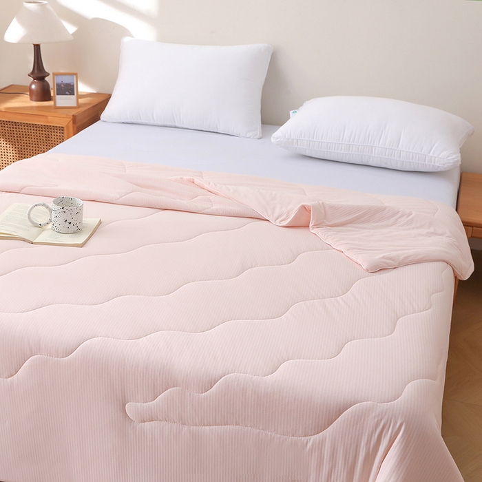 91家纺网 家纺一手货源 找家纺 天之悦家纺 2026热款针织提花夏被夏凉被空调被 玉色